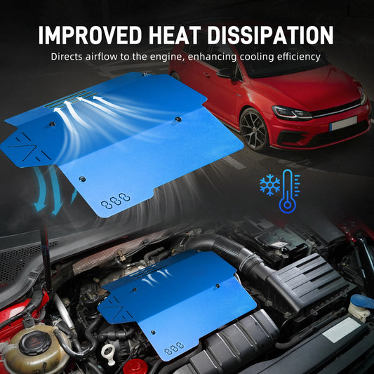 QT Aluminum Engine Cover for VW for Golf 7/7.5 GTI R for Jetta GLI for Atlas for Arteon for Alltrack for SportWagen, for Audi A3 8V