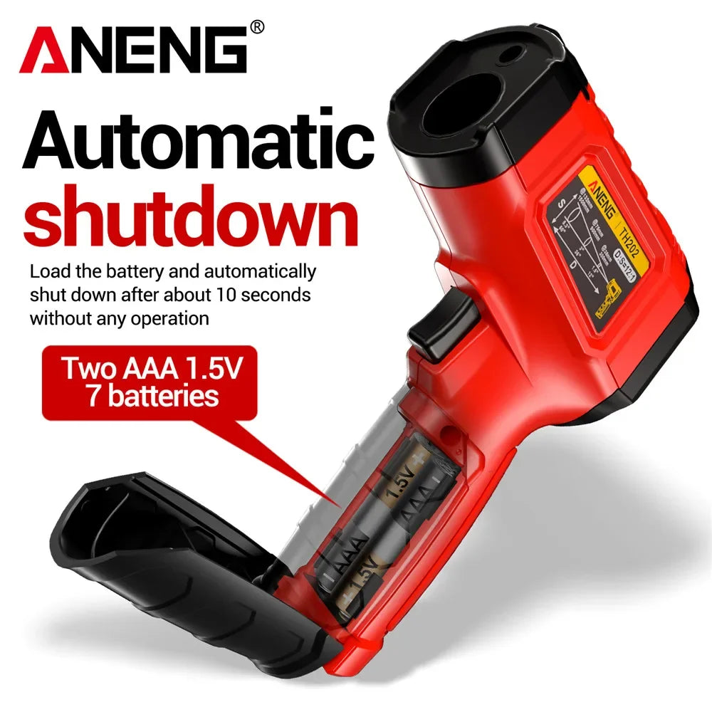 ANENG TH202 Infrared Thermometer Non-contact -50~600℃ Digital Laser Temperature Meter LCD display Pyrometer Point Gun Tester