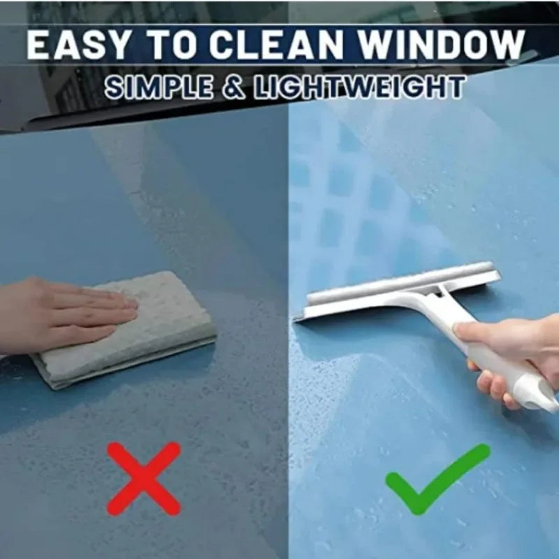 Glass Wiper with Watering Can Glass Cleaning Tool 3-In-1 Mirrors Glass Scraper Motorcar Window Scraper Household