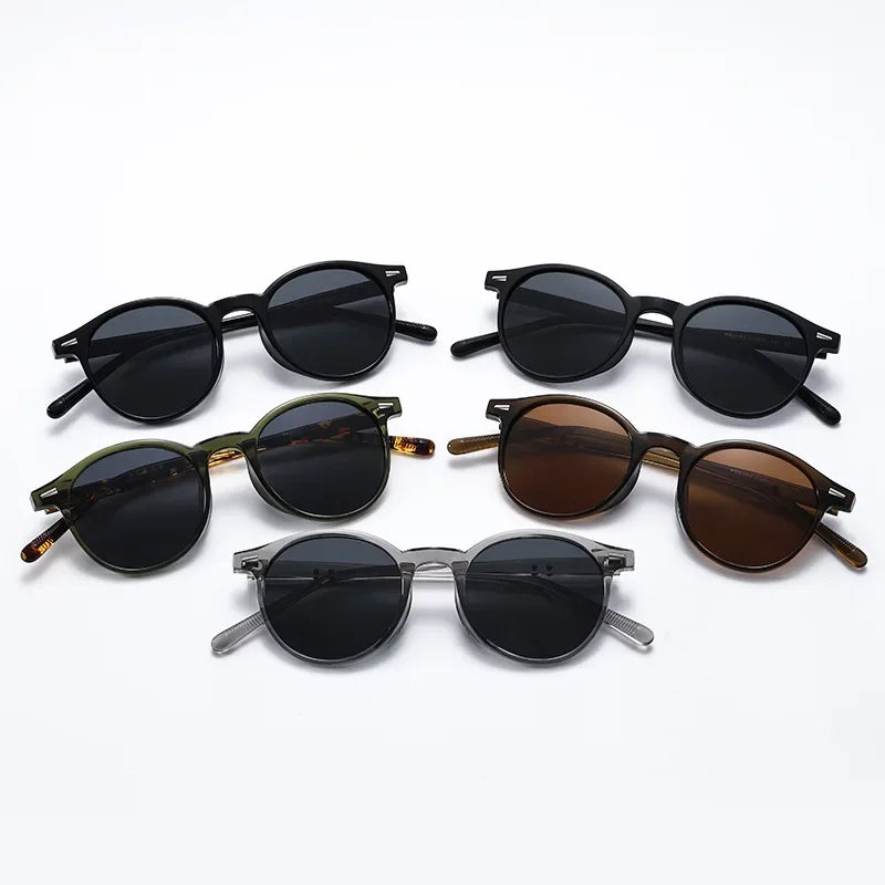 Unisex Casual Sunglasses Round Frame UV Resistant Polarized