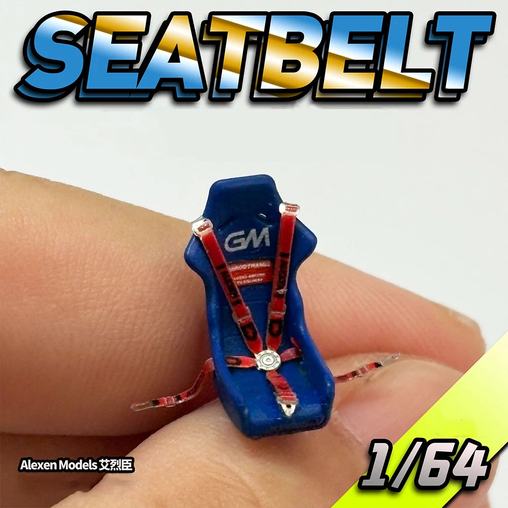 Alexen 1/64 Diecast Model Car Metal Seat Belt Toy Cars Detail-up Parts
