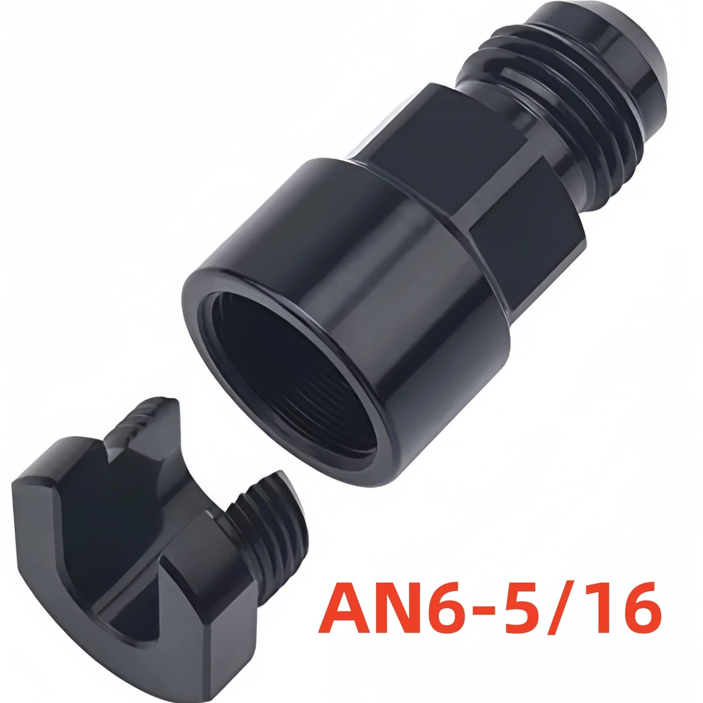 1Pcs Quick Connect 6AN AN6 Male To 3/8", 5/16" AN8 8AN Quick Disconnect Male Push On EFI Fitting Fuel Adapter Aluminium Black