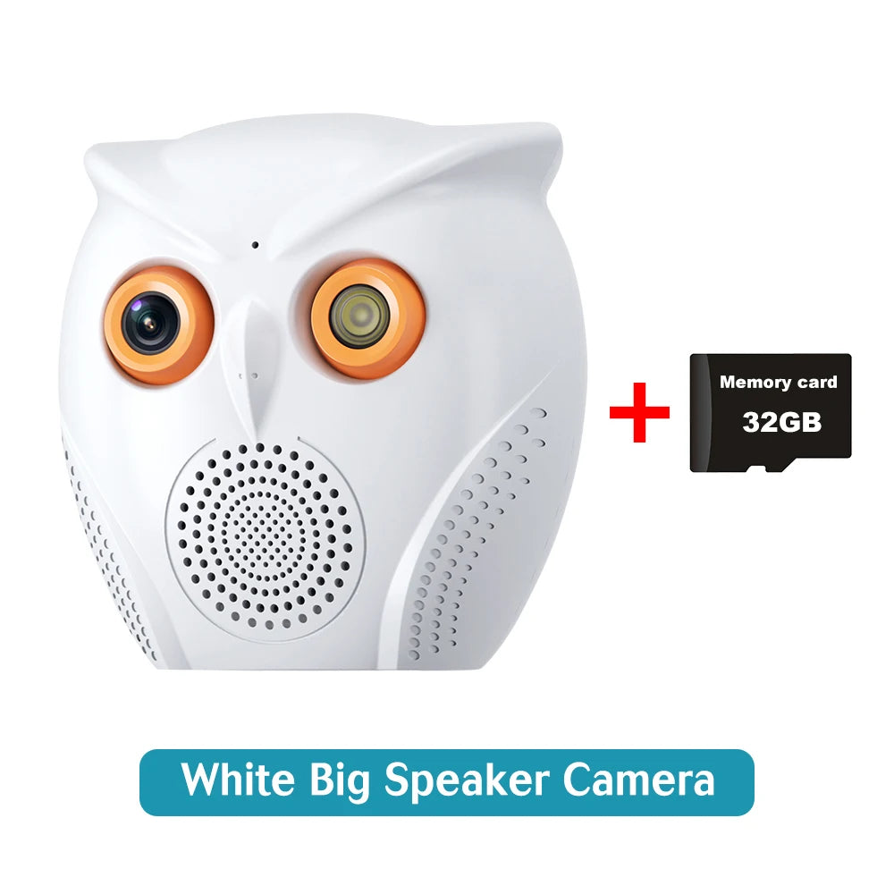 PEGATAH Owl Shape HD 5MP WiFi Camera Indoor Security Protection Cam CCTV Color Night Vision Monitor Two Way Audio Cam ICSEE APP