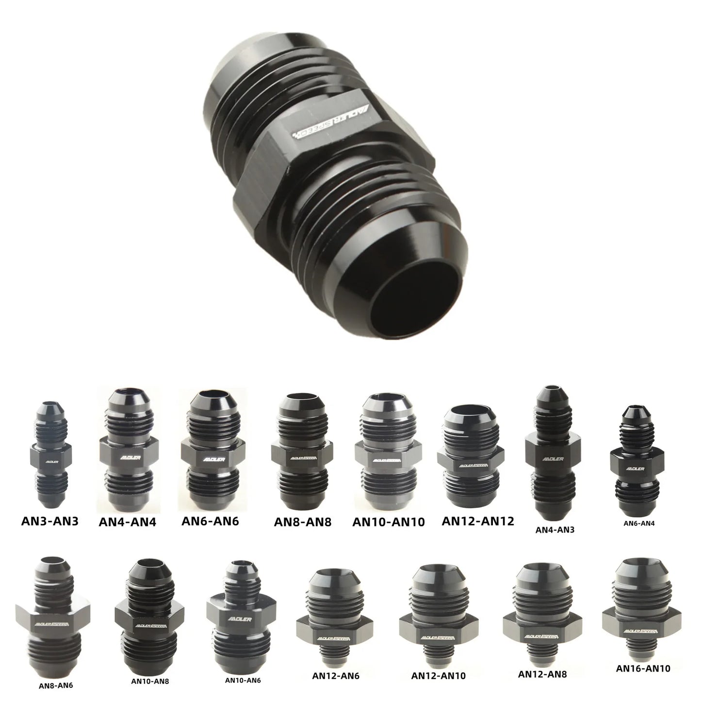 AN3 AN4 AN6 AN8 AN10 AN12 Aluminium Male Flare Union Coupler