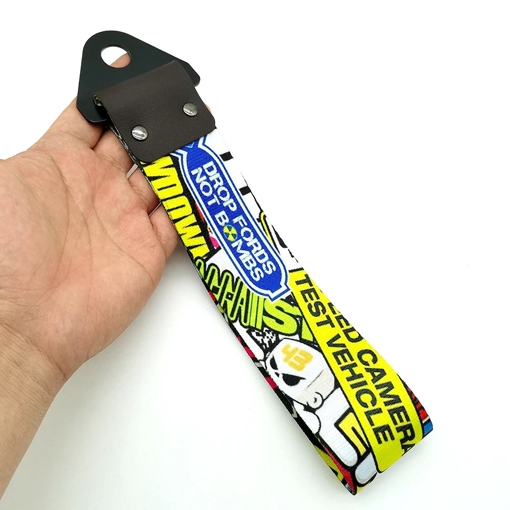 Tow Strap JDM Racing Car styling Car Ropes Hook Individual Decoration Hokkaido Towing Strap Initial D Tow Strap Auto Accessories