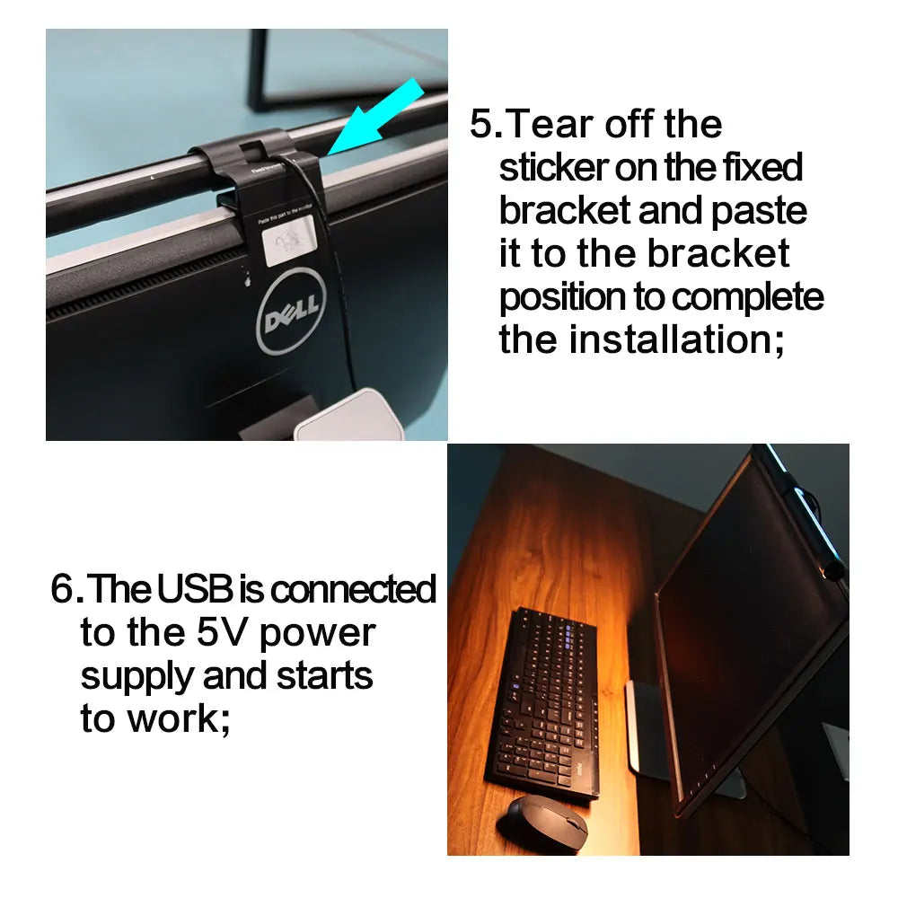 LED Desk Lamp Monitor Light Bar Eye-Care Stepless Dimming Lighting
