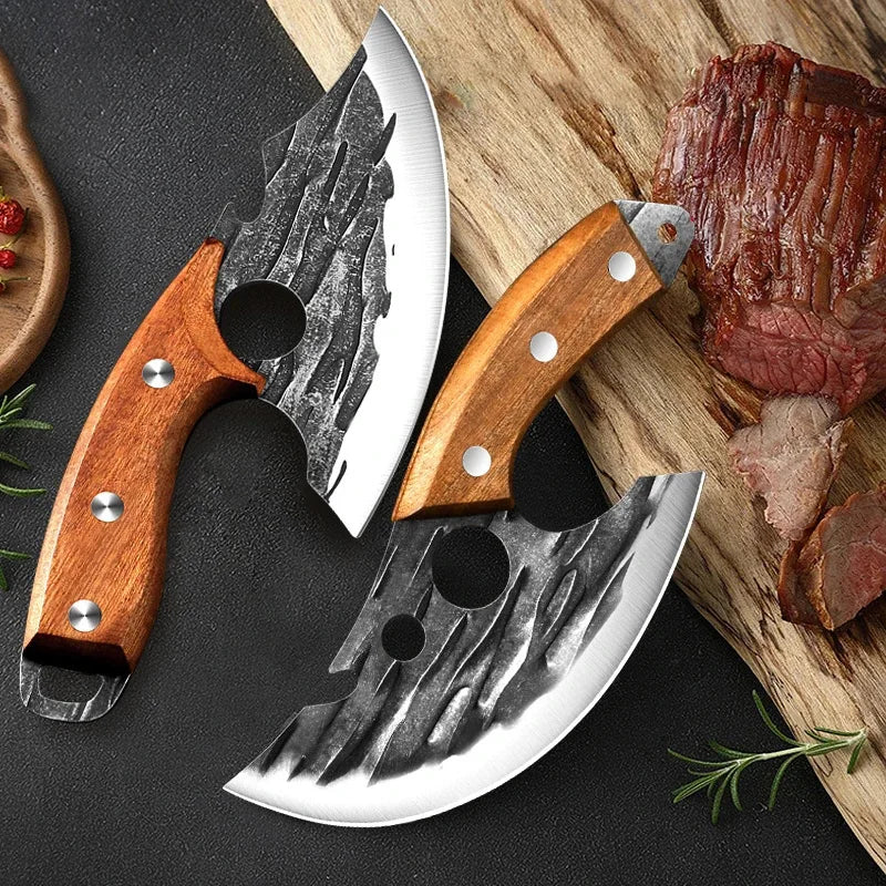 Hand Forged Kitchen Knives Stainless Steel Butcher Meat Cleaver Sharp Boning Knife Cutting Knife Kitchen Fruit Slicing Knife