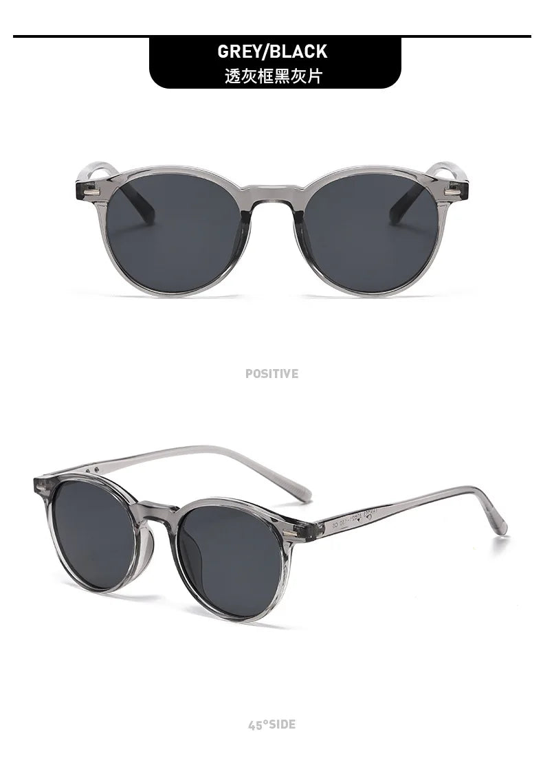 Unisex Casual Sunglasses Round Frame UV Resistant Polarized