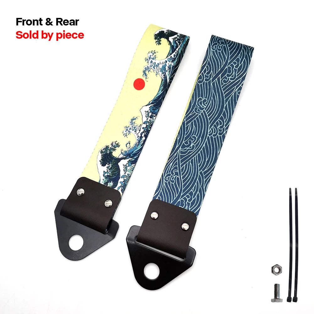 Tow Strap JDM Racing Car styling Car Ropes Hook Individual Decoration Hokkaido Towing Strap Initial D Tow Strap Auto Accessories