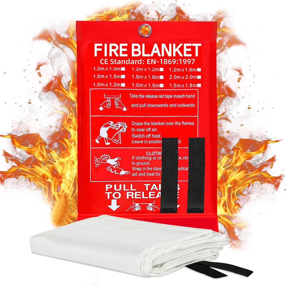 4 Size Emergency Fire Blanket for Home & Kitchen Fire Suppression Fiberglass