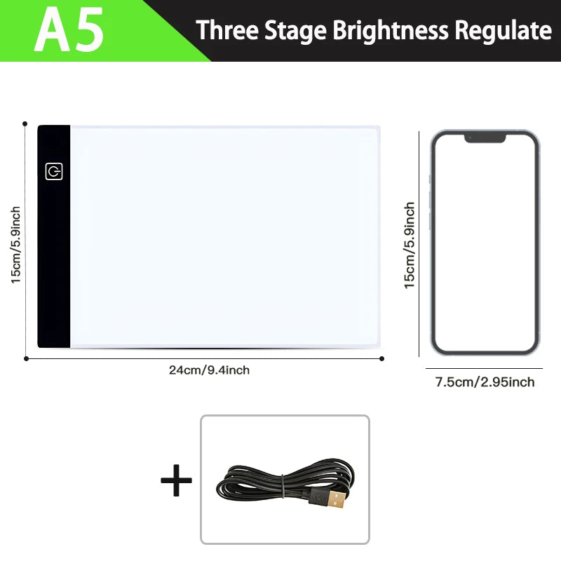 LED Drawing Copy Board Pad 3 Level Dimmable A3/A4/A5 Size Drawing Tablets For Animation Painting Art Design