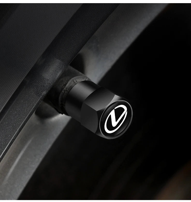 4Pcs Lexus Styling Wheel Tires Bolt-in Valve Caps Badge Decor For Lexus IS250 IS200 CT200h GS300 LS430 RX450h LX570 IS300 ES RX LS