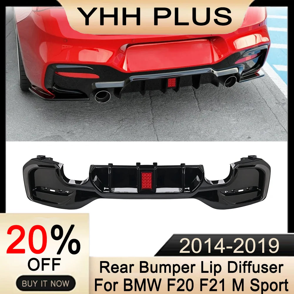 BMW Rear Bumper Lip Diffuser With LED Rear Spoiler For BMW 1er M Sport F20 F21 M135i M140i Fits BMW BMW E92 E93 335I Accessories HOT