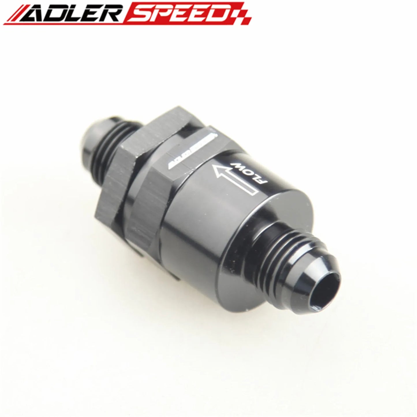 AN6 AN8 AN10 AN12 Aluminium Non Return One Way Check Valve Fuel EFI Fitting Adapter Black