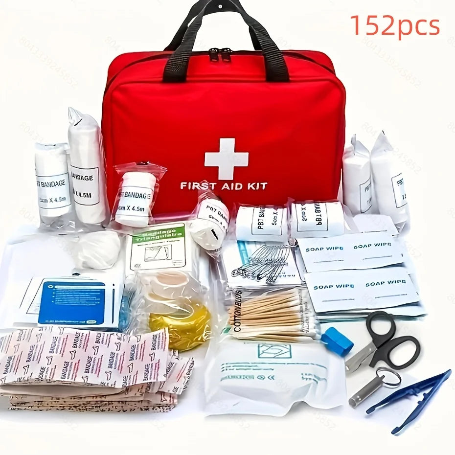 First Aid Kit, 184 Piece Compact Medical Survival Kit/Box With Lightweight Hard Case