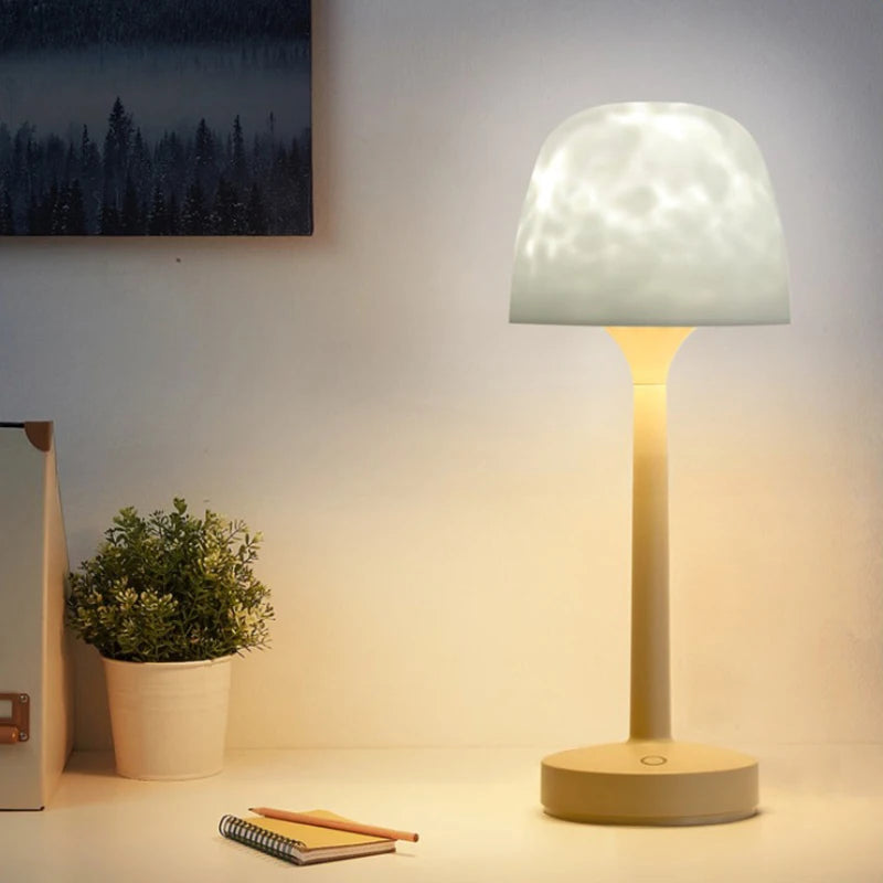 2025 New High footed Water ripple Atmosphere Remote Control Desk Lamp Romantic Gift Projection Nightlight