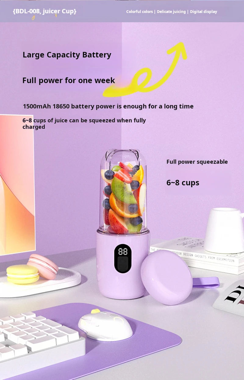 Portable Blender USB Rechargeable Cordless Mini Juicer Mixer