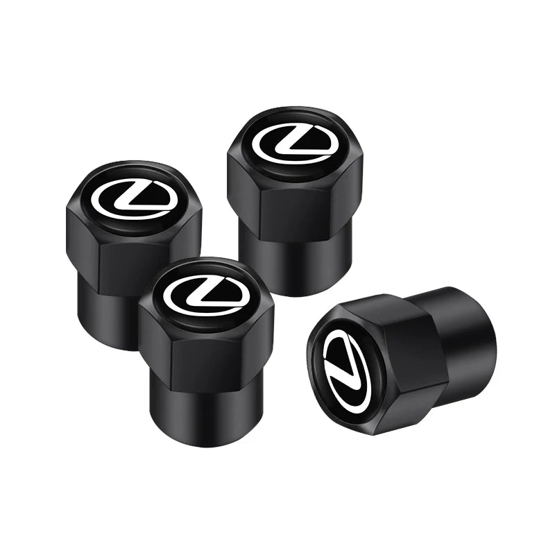 4Pcs Lexus Styling Wheel Tires Bolt-in Valve Caps Badge Decor For Lexus IS250 IS200 CT200h GS300 LS430 RX450h LX570 IS300 ES RX LS
