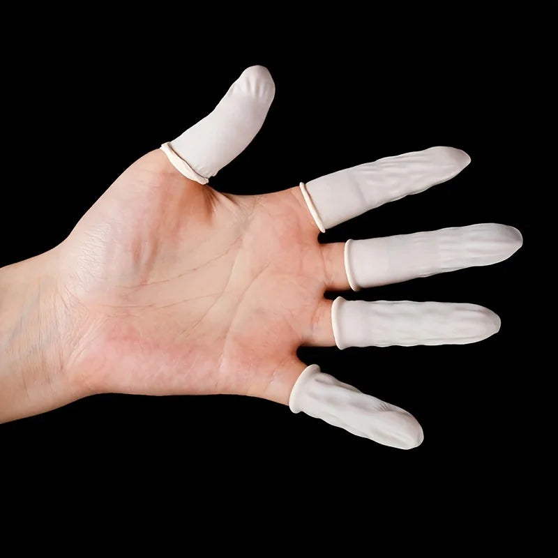 100Pcs Disposable Fingertips Protector Gloves Natural Rubber