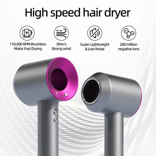 High-speed bladeless hair dryer Negative ion hair care High power, silent and quick drying, portable, suitable for home travel