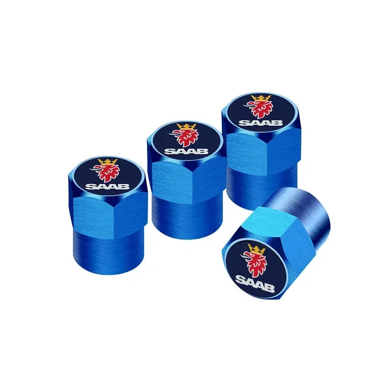 4PCS Car Tire Wheel Stem Air Valve Caps Covers For SAAB 9-4X 9-7X 9-3 9-5 9-2X 9-X