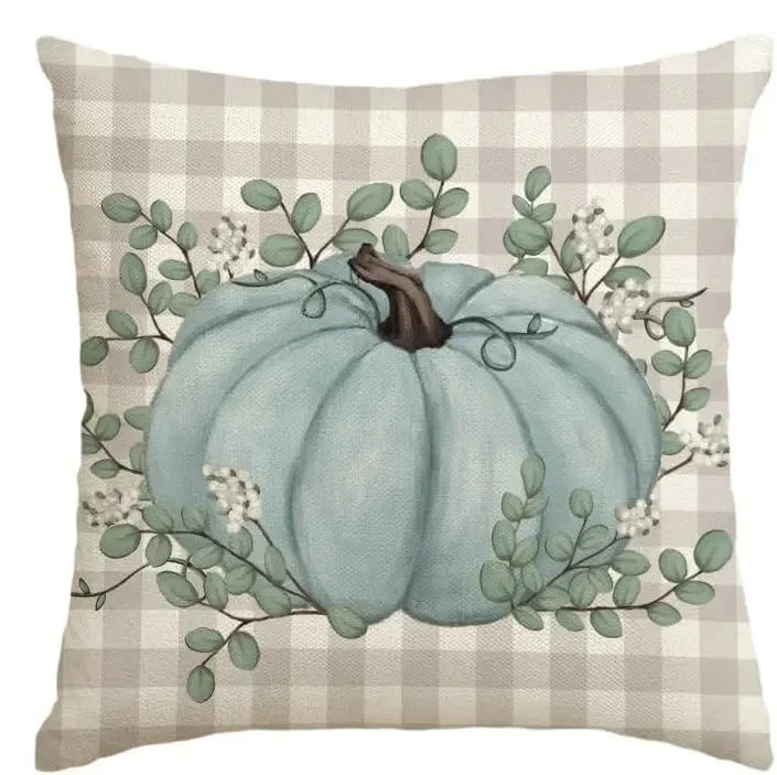 18*18inch Thanksgiving Decorative Cushion Cover ,Linen Pumkin Maple Leaf Autumn Pillow Covers ,Cushion Covers for Sofa Chair