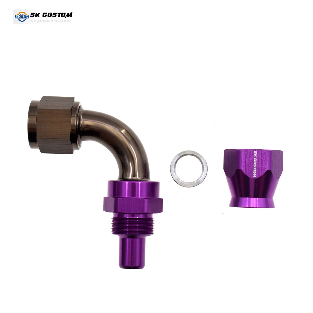 SK CUSTOM PTFE Hose End Oil Pipe Interface AN6 Straight 0°/45°/90°/120°/150°/180 Degrees PTFE Fuel Line Hose End Fitting Adapter