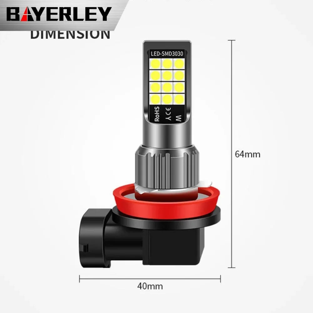 Car LED Fog Light H11 H7 9005 9006 with Flashing Emergency Warning Strobe Led Light 9005 9006 H3 880 88112V 24Leds Auto Lights