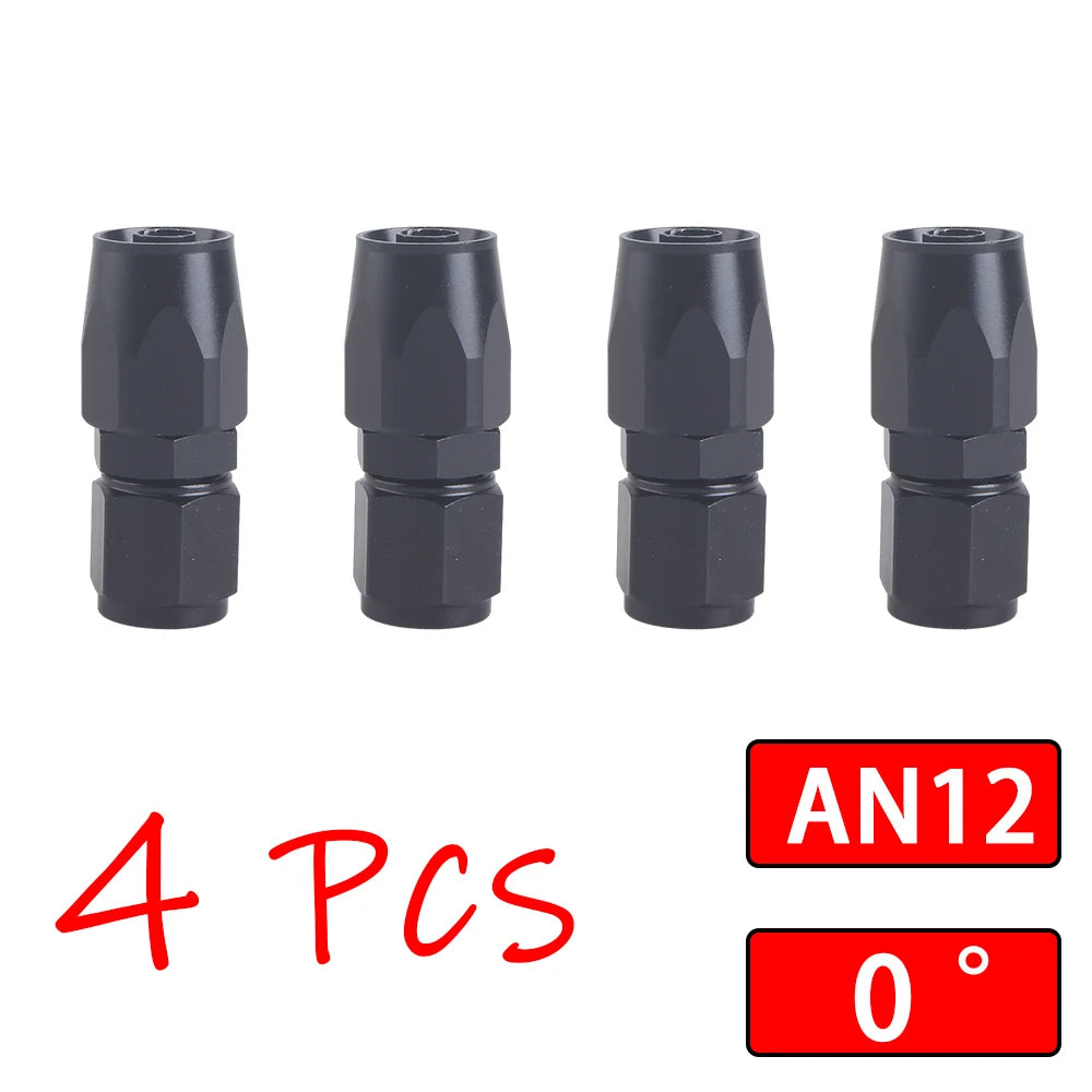 4Pcs Universal AN4 AN6 AN8 AN10 AN12 Straight 45° 90° 120° 180° Degree Oil Fuel Swivel Hose End Fitting Oil Hose End Adaptor Kit