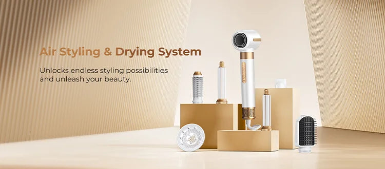 7 In 1 Hair Dryer Brush Brushless High Speed Hair Dryer with Diffuser Ionic Blow Dryer Hot Air Styling Comb Auto Hair Curler