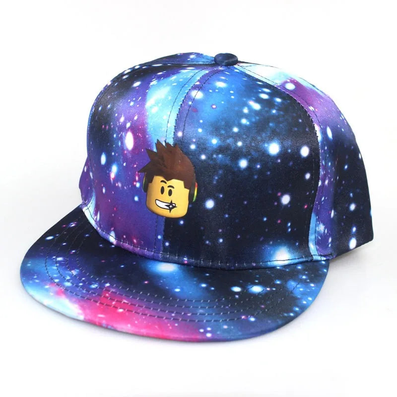 New Game Roblox Creative Cartoon Baseball Adjustable Flat Brim Cap Cartoon Peripheral Unisex Fashion Sports Cap Birthday Gifts
