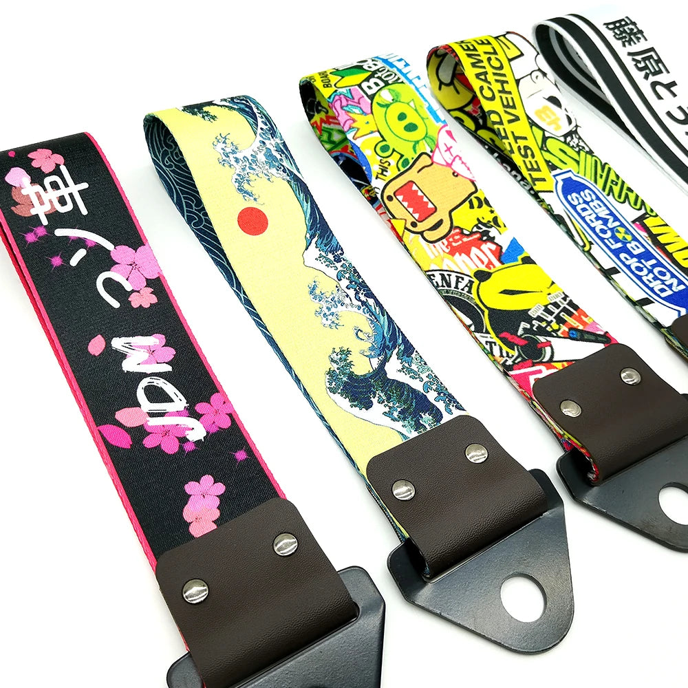 Newest JDM Racing Car styling Car Ropes Hook Individual Decoration Hokkaido Towing Strap Initial D Tow Strap Auto Accessories