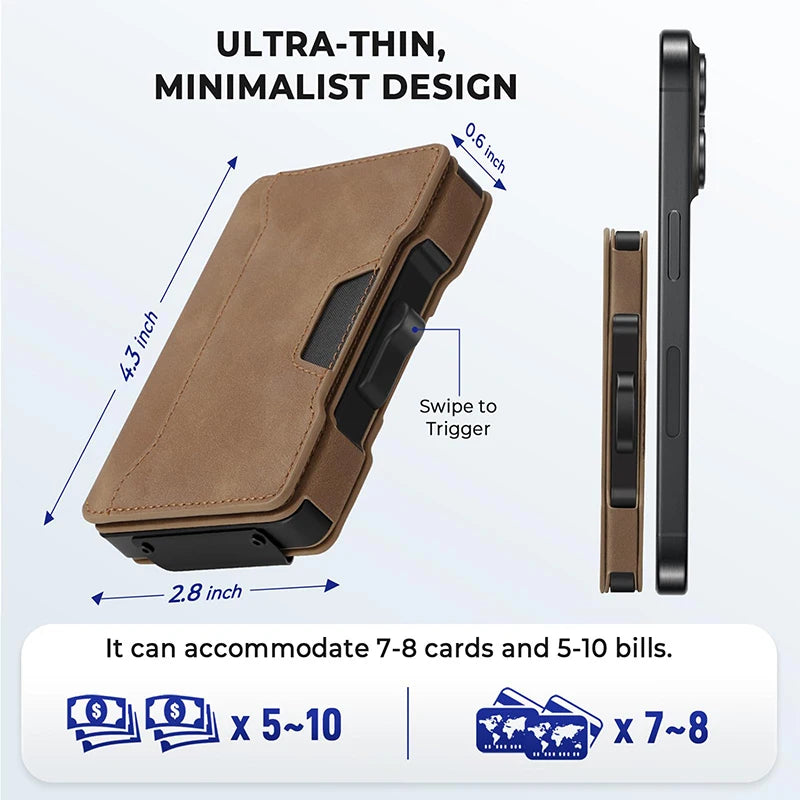 Aluminum Pop Up Card Case Wallet RFID Shield