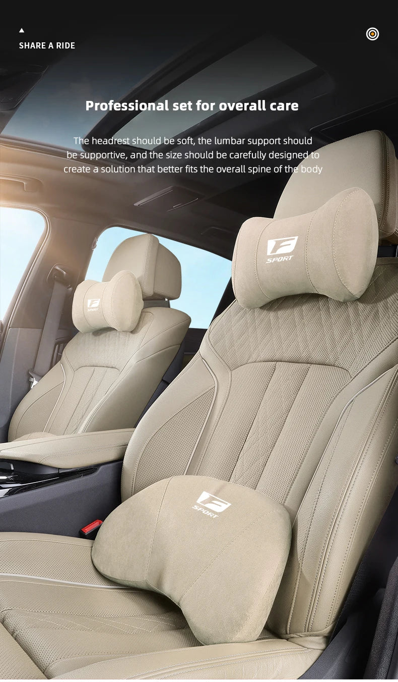 Lexus F-Sport Suede Headrest Memory Cotton Neck Pillow For Lexus ES300 RX330 RX300 GS300 IS250 IS200 CT200h IS300 NX RX LX GX GS