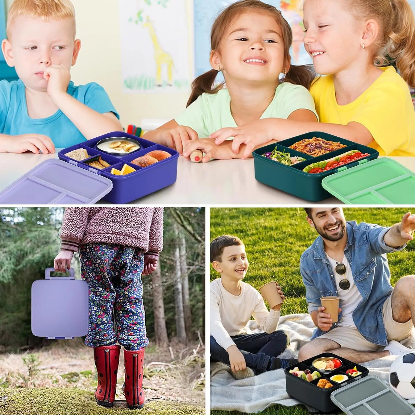 Bento Lunch Box With 8oz Stainless Steel Insulated Vaccum Food Jar