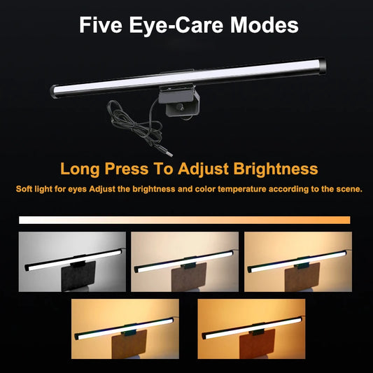 LED Desk Lamp Monitor Light Bar Eye-Care Stepless Dimming Lighting