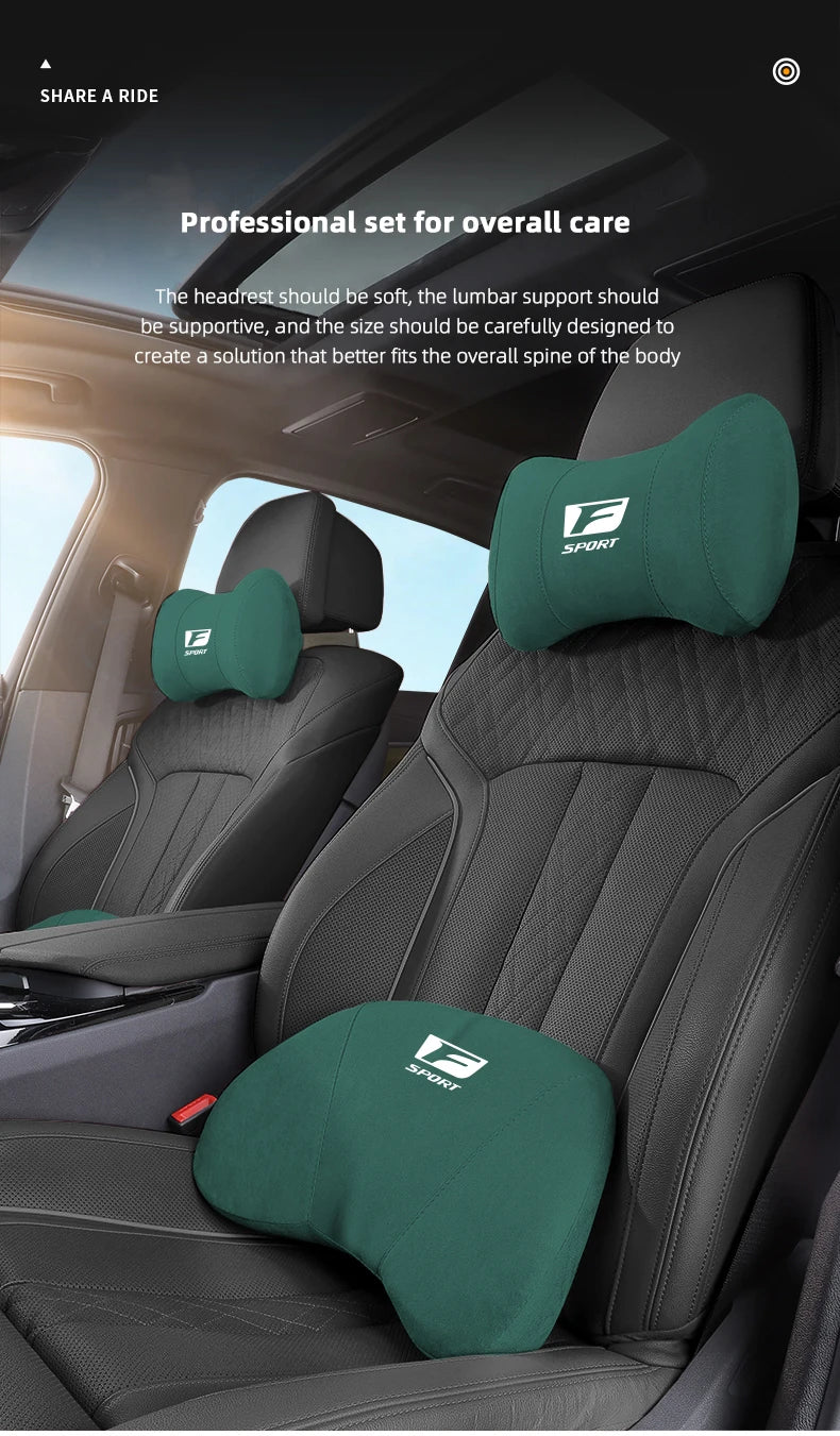 Lexus F-Sport Suede Headrest Memory Cotton Neck Pillow For Lexus ES300 RX330 RX300 GS300 IS250 IS200 CT200h IS300 NX RX LX GX GS
