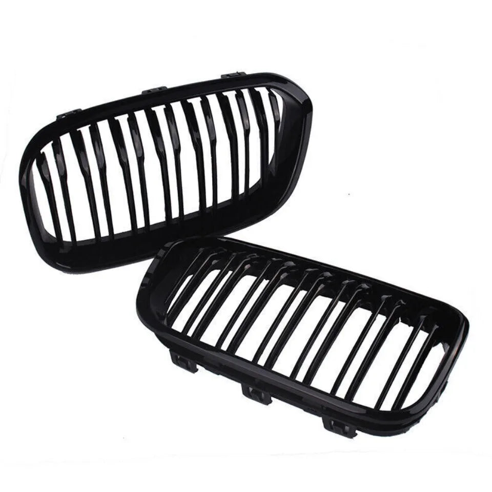 BMW Front Bumper Kidney Grille Racing Grills For BMW 1 Series F20 F21 2015-2019 Replacement Double Slat Gloss Black Grilles