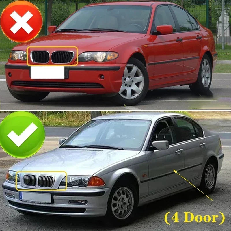 Grille for BMW 3-Series E46 1998-2001 2/4 Doors Car Front Kidney Grill 318i 320i 325i 330i Gloss Black Racing Grille Accessories
