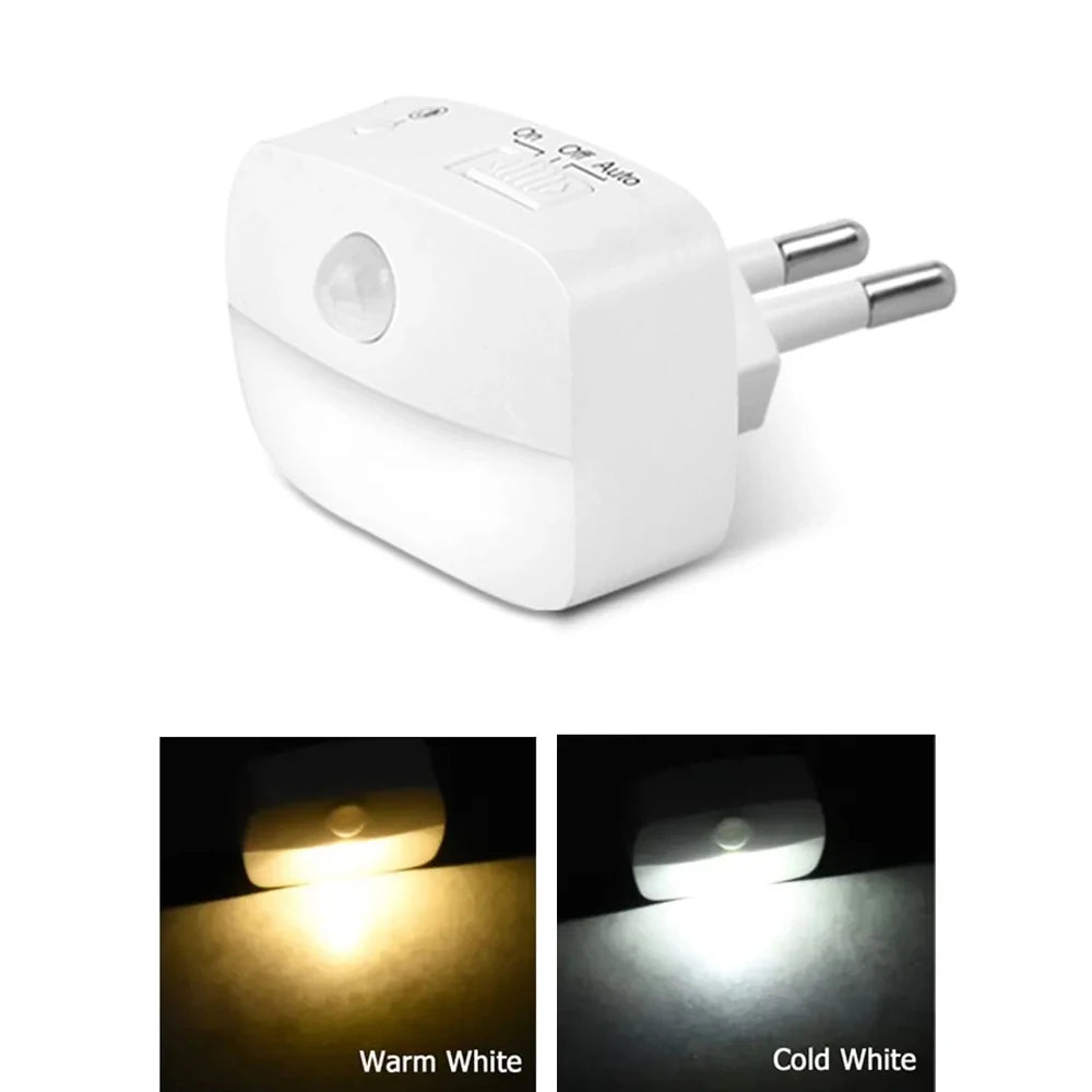 LED Night Light EU Plug In Smart Motion Sensor Light 220V Wall Lamp for Home Aisle