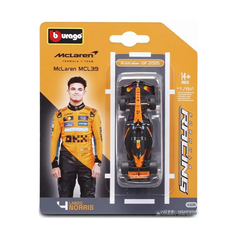 New In Stock Bburago 1:64 2025 F1 Sf-25 Leclerc-#16 Hamilton-#44 Rb21 Verstappen-#1  Mcl39 W16 Alloy Miniature Diecast Model Toy