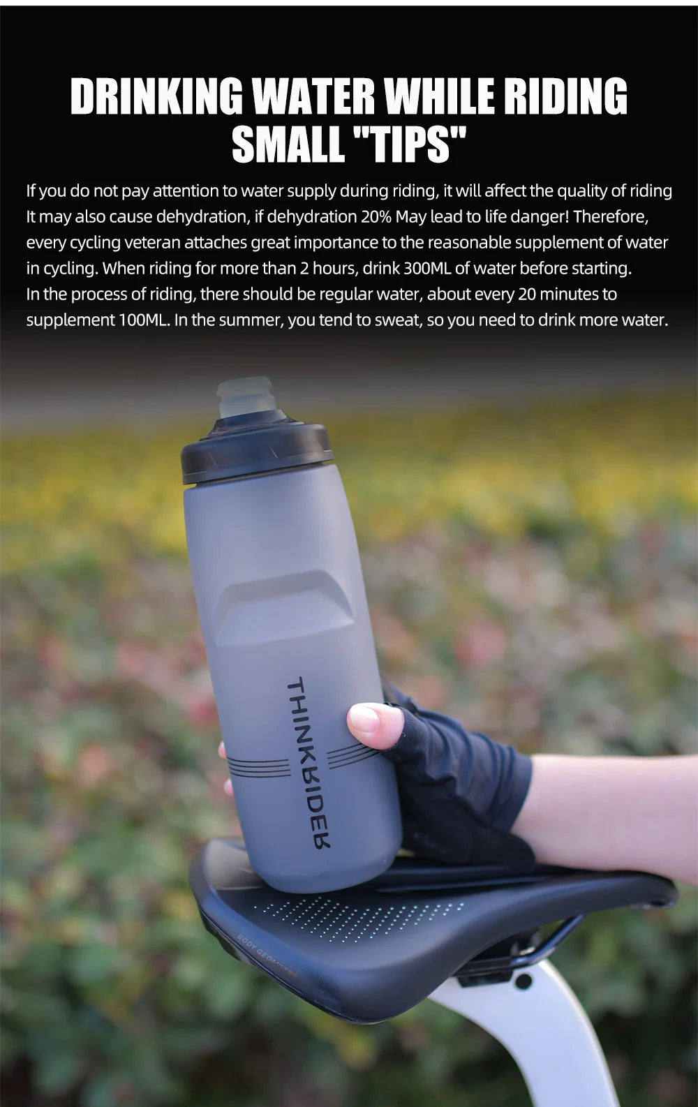 ThinkRider 620ml/750ml Bicycle Bottle MTB Road Bike Water Bottle