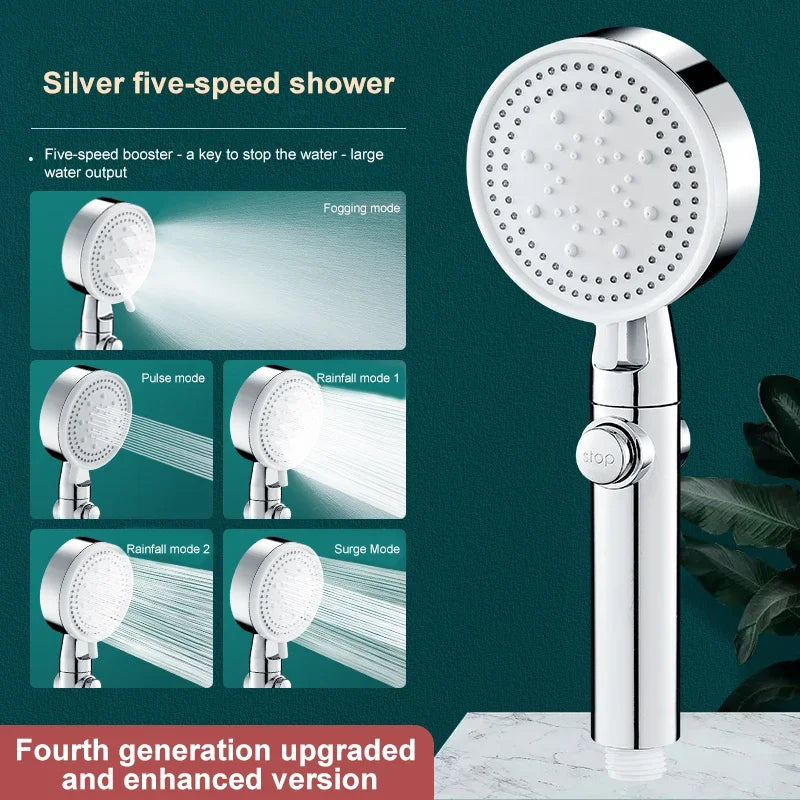 High Pressure Shower Head Set 5 Modes Showerhead