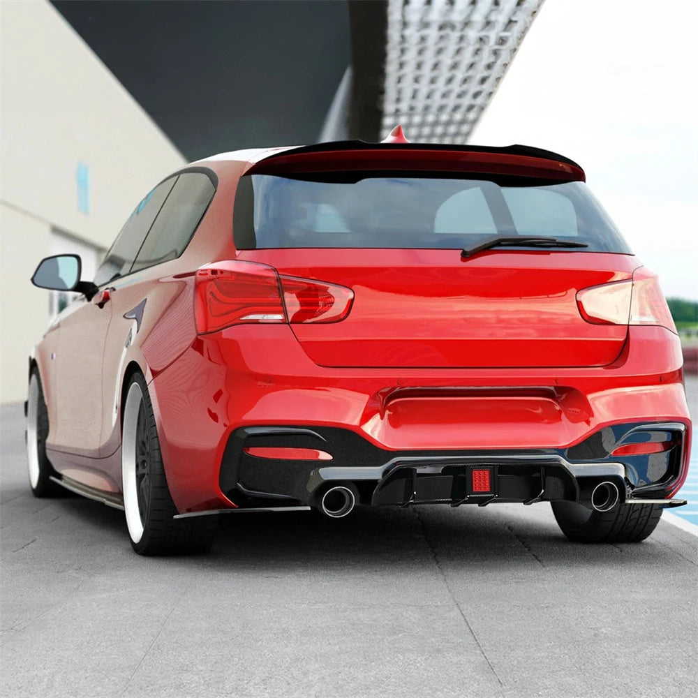 BMW Rear Bumper Lip Diffuser With LED Rear Spoiler For BMW 1er M Sport F20 F21 M135i M140i Fits BMW BMW E92 E93 335I Accessories HOT