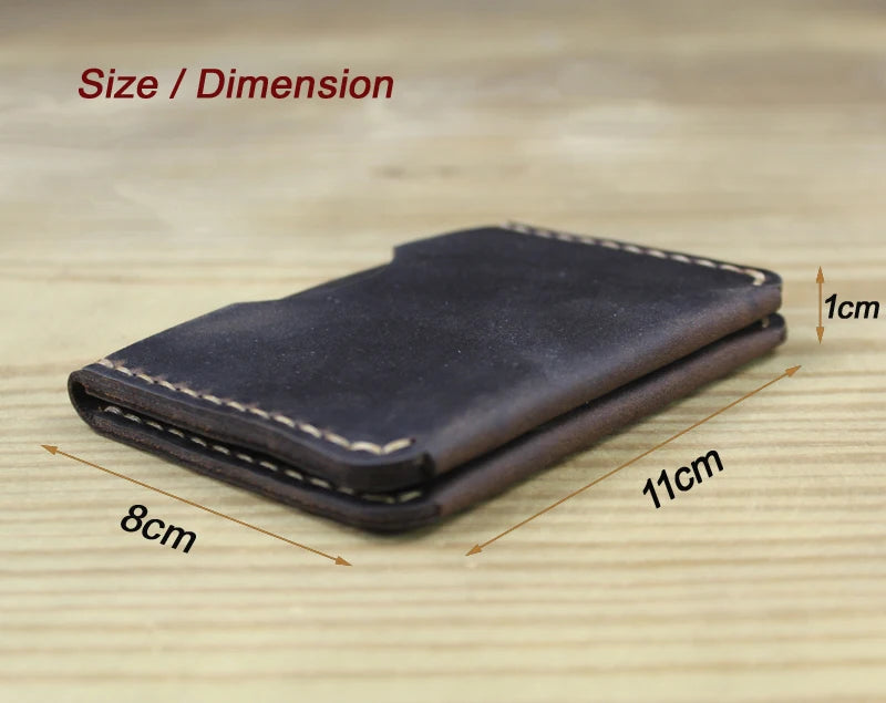 Luxury Handmade Genuine Leather Wallet Credit Card Holder Unisex