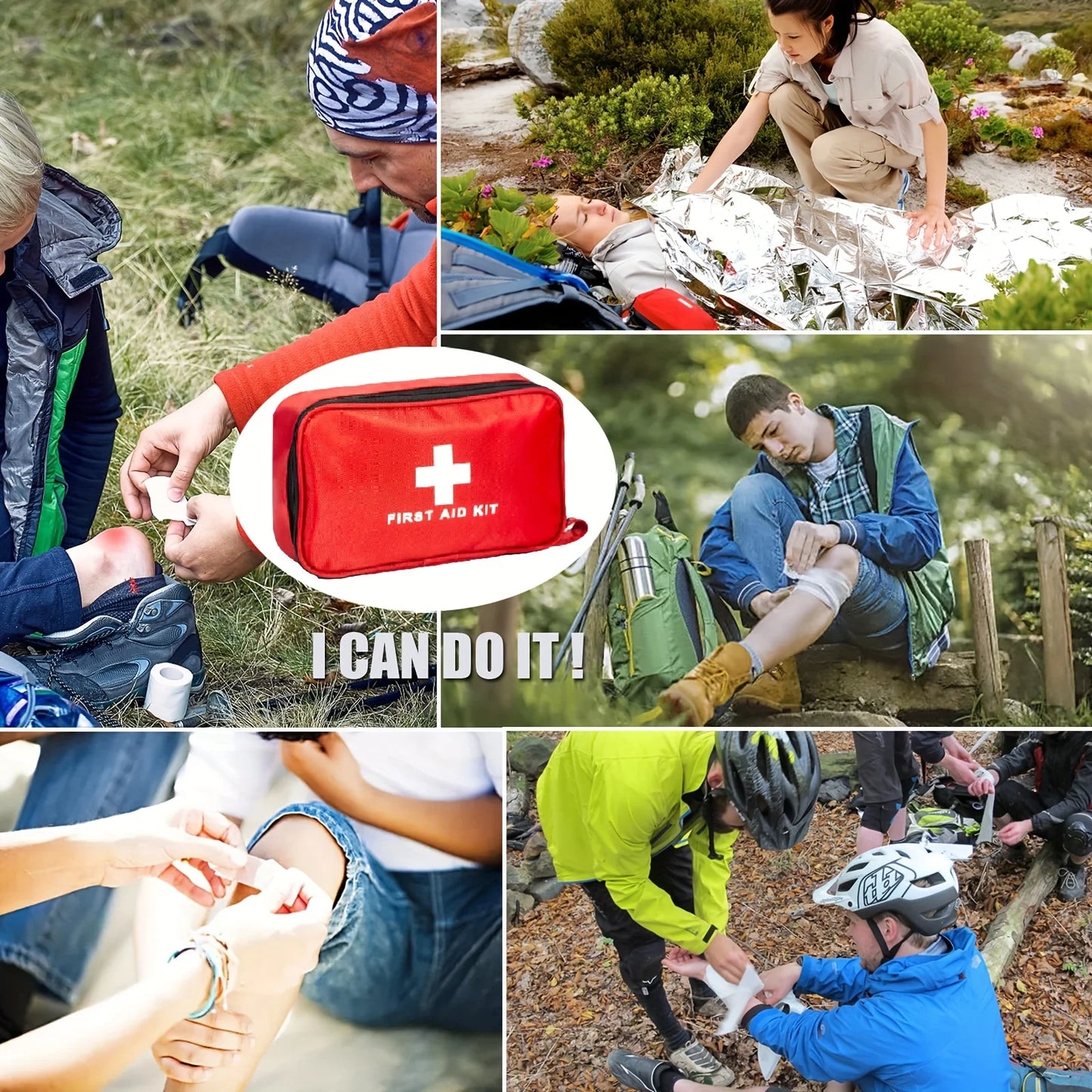 First Aid Kit, 184 Piece Compact Medical Survival Kit/Box With Lightweight Hard Case