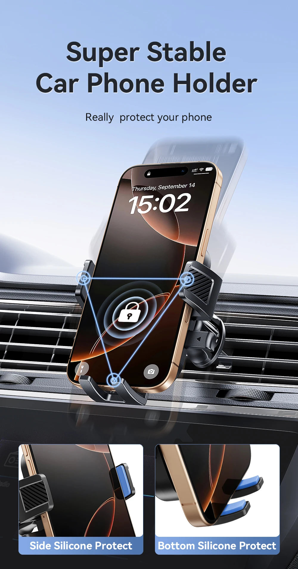 Car Phone Holder 360° Rotation Car Air Vent Phone Holder Universal Hands-Free Cell Phone Mount For 4.7-6.9'' Phones