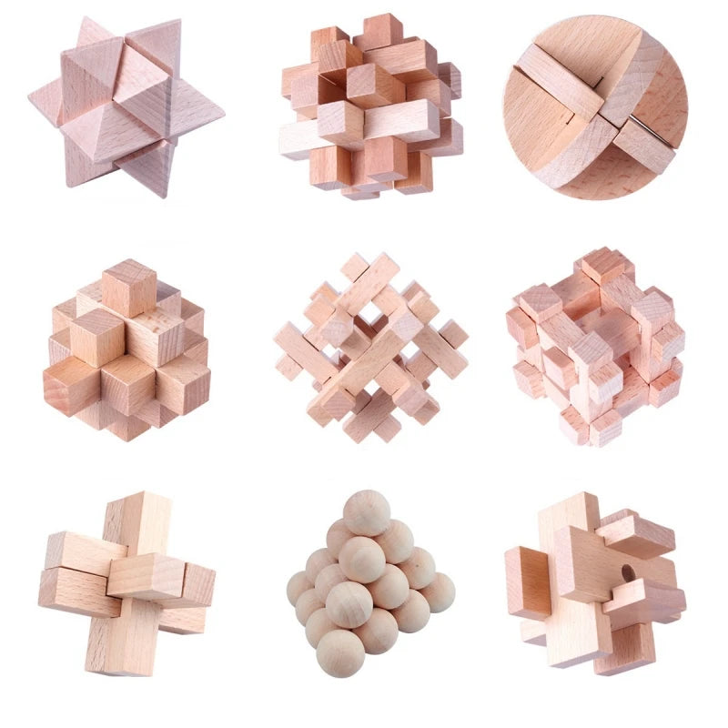 Wooden Unlocking Puzzles Brain Teasers Kong Ming LuBan Lock Adult Decryption Toy Assembly Game Children's Puzzle Puzzles Toys