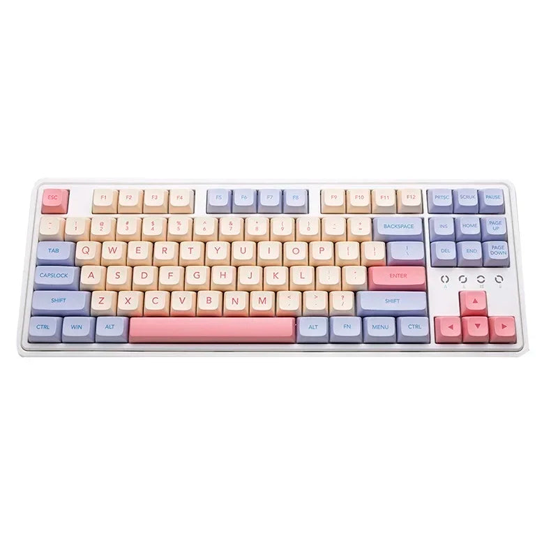 132 Keys Marshmallow XDA Keycaps For Mechanical Keyboard Dye Sublimation PBT Keycap Pink Purple Yellow Key Caps XDA Profile