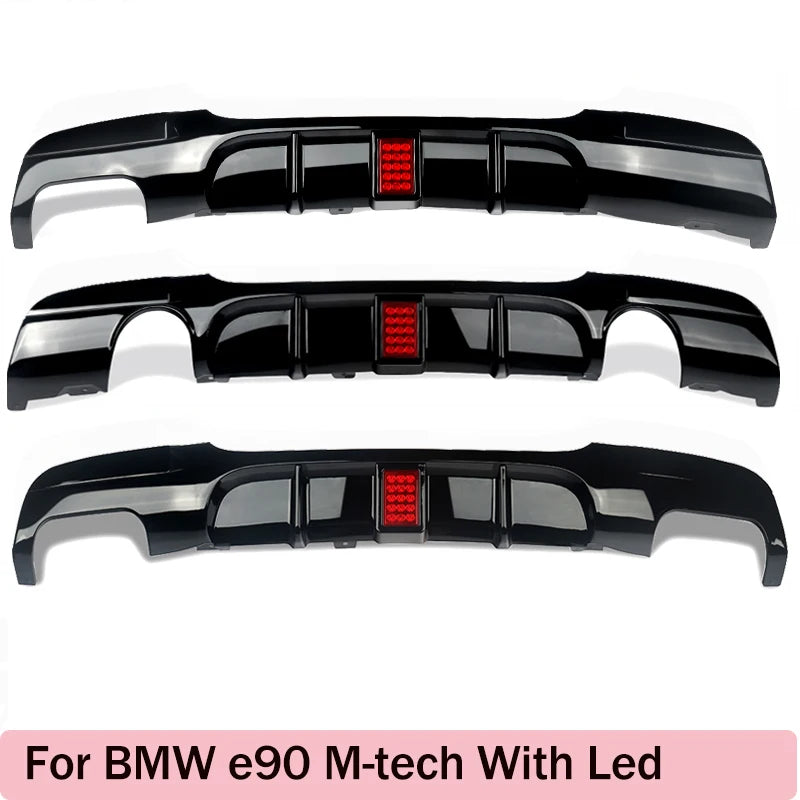 Rear Bumper Spoiler Lip  with Led for BMW  3 Series E90 318i 320i 328i 330i 335i 340i Diffuser with Brake Light 2005-2012